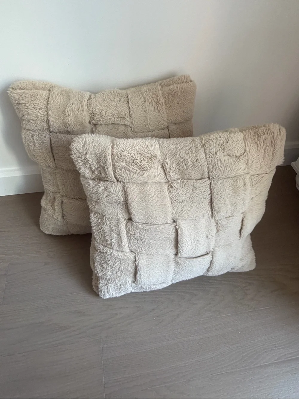Anthropologie Woven Faux Fur Pillow